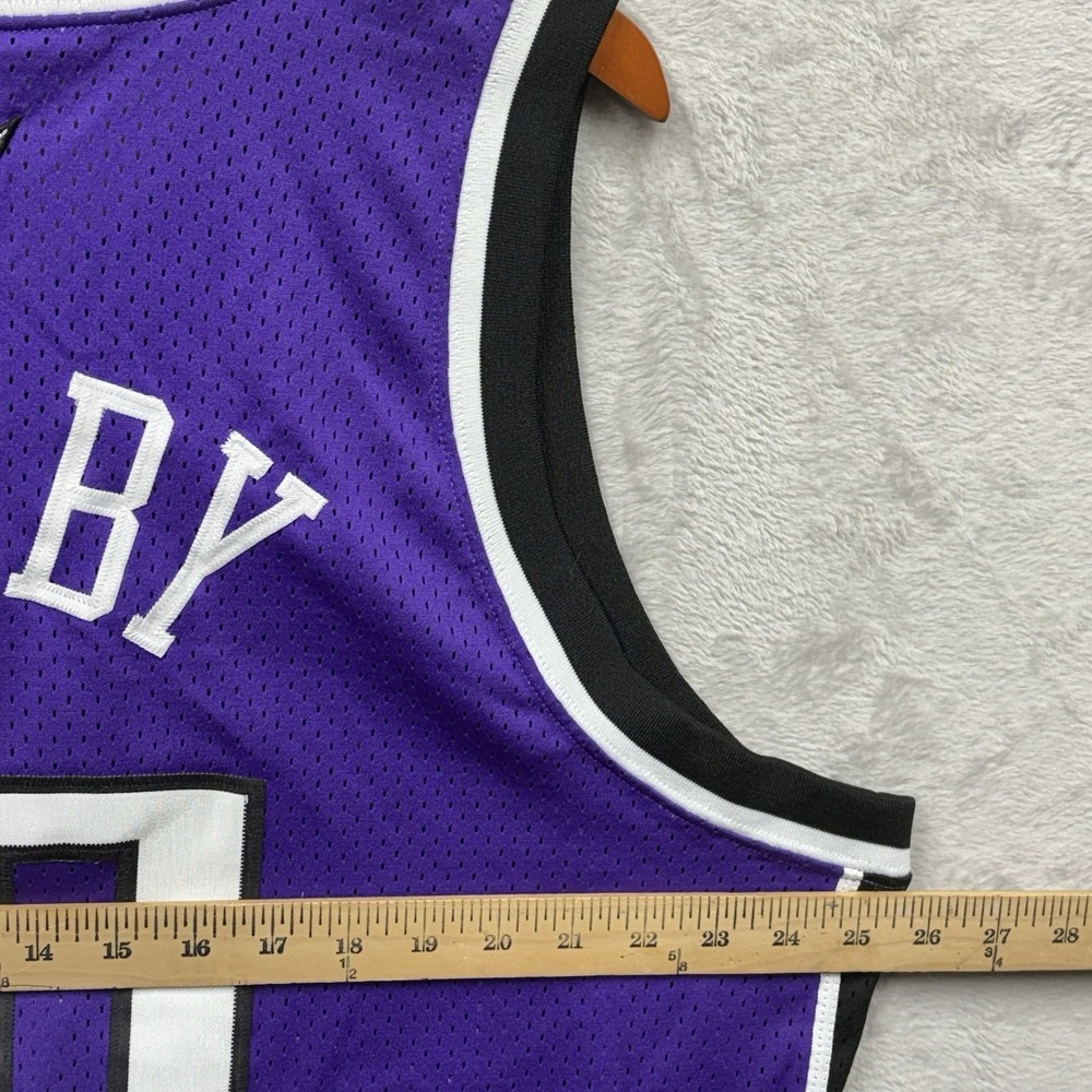 Nike Team Sacramento Kings Mike Bibby Basketball Jersey Mens 2XL Purple NBA Mesh - Picture 7 of 11